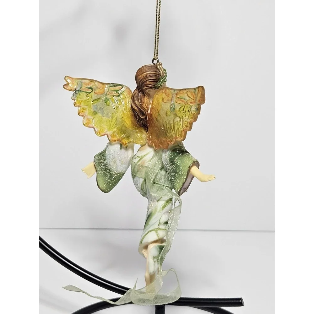 Ashton Drake Dragonfly Among Lilies On Wings of Light Heirloom Fairy Ornament 03